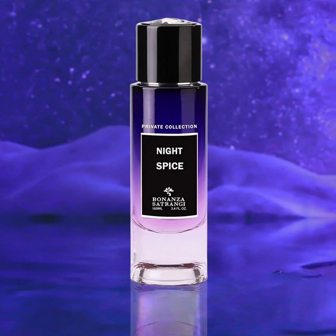 Bonanza Satrangi Night Spice EDP spray 100ML with amber, musky, woody scent, luxurious long-lasting fragrance.