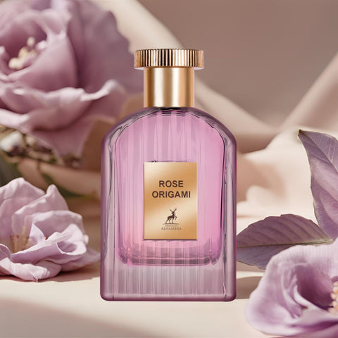 Rose Origami Eau De Parfum Spray 100ML (3.4 OZ) by Maison Alhambra | A Captivating Blend of Rose, Coffee & Sandalwood with a Touch of Spice & Warmth. - Intense Oud