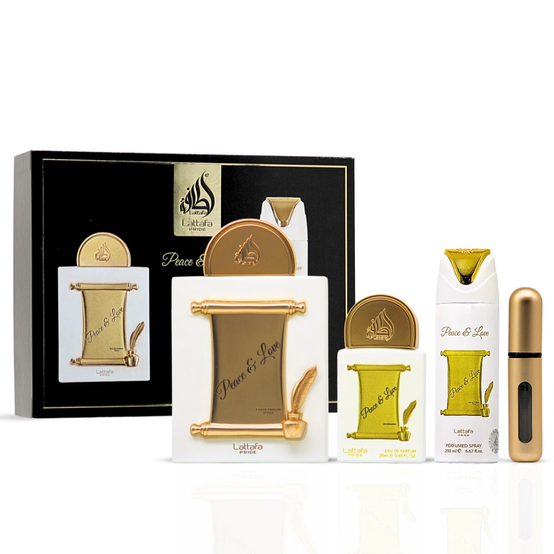 Peace & Love 3-Piece Perfume Gift Set by Lattafa Pride (Gift Set) - Intense Oud