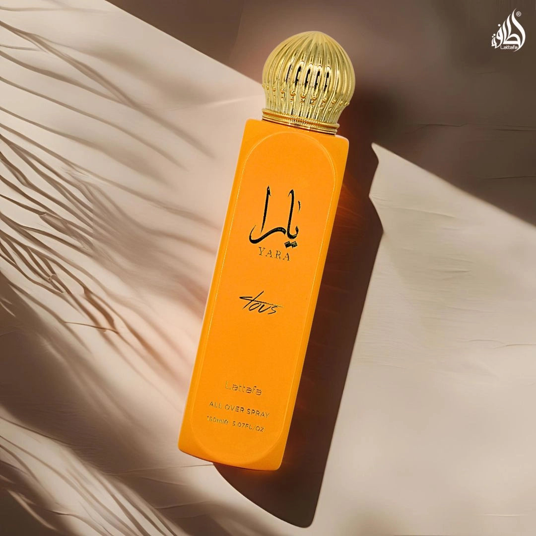 Yara Tous Eau de Parfum Spray 100ml (3.4 oz) & All Over Spray 150ml (5.07 oz) by Lattafa | Scent That Lifts You (Bundle) - Intense Oud