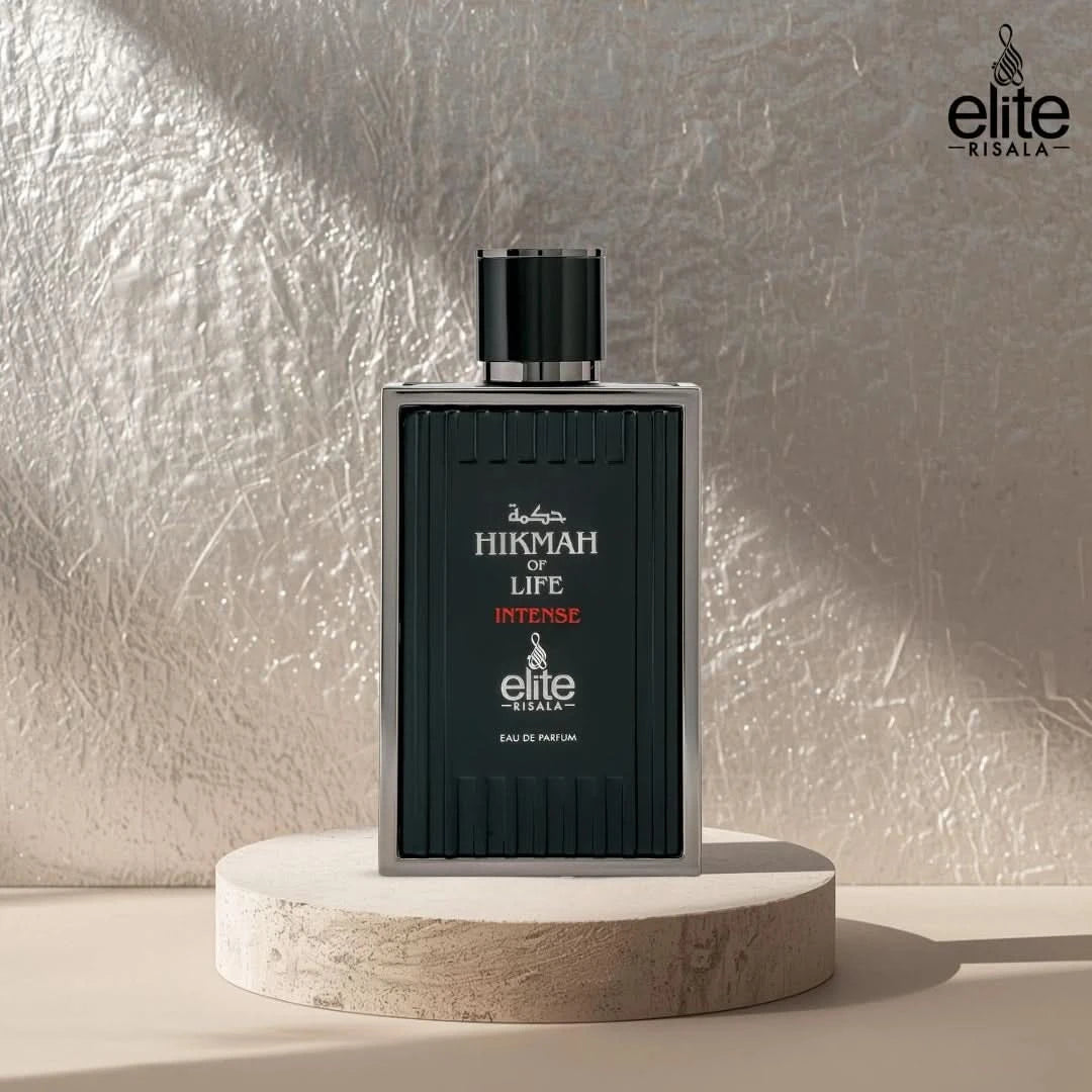 Elite Risala Hikmah Of Life Intense Eau de Parfum spray 100ml, featuring elegant fragrance packaging and design.