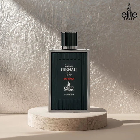 Elite Risala Hikmah Of Life Intense Eau de Parfum spray 100ml, featuring elegant fragrance packaging and design.