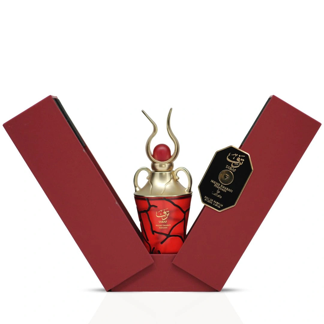 Niche Emarati Taraf Eau De Parfum Spray 100ml (3.4 oz) by Lattafa | A Lush Garden of Midnight Berries & Musk - Intense Oud