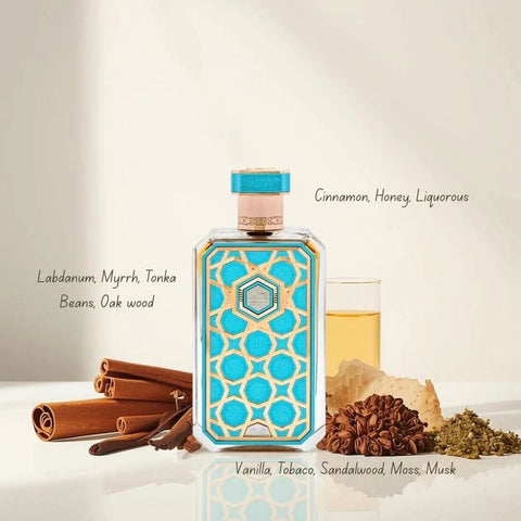 Lattafa Niche Emarati Taraf, Rasasi Arabian Prive Saada, and Intense Oud Madawi perfume oils in a bundle with elegant bottles.