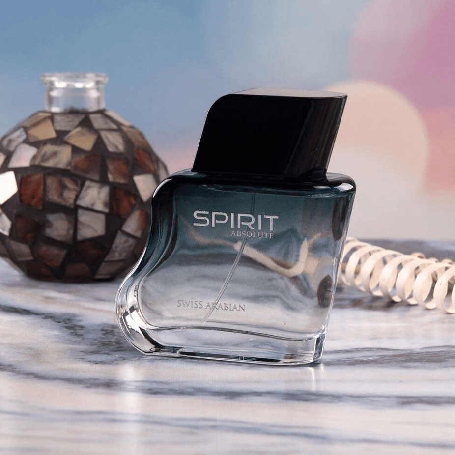 Swiss Arabian Spirit Absolute for Men Eau De Parfum 100ml bottle, featuring sleek packaging and elegant design.