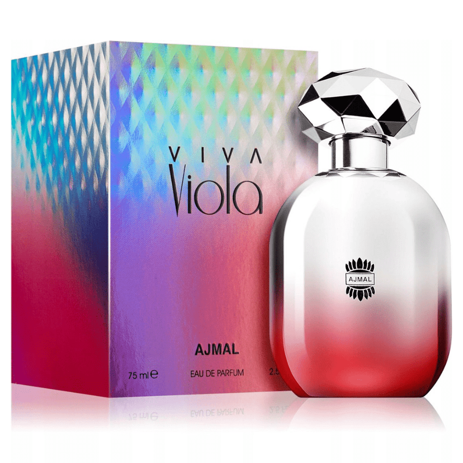 Ajmal Viva Viola for Women Eau De Parfum 75ml bottle with floral and elegant fragrance design.