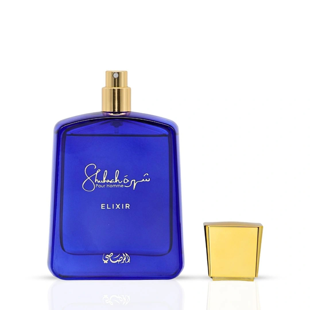Shuhrah Elixir Pour Homme Eau de Parfum Spray 90ml (3.0 oz) by Rasasi | The Essence of Modern Masculinity - Intense Oud