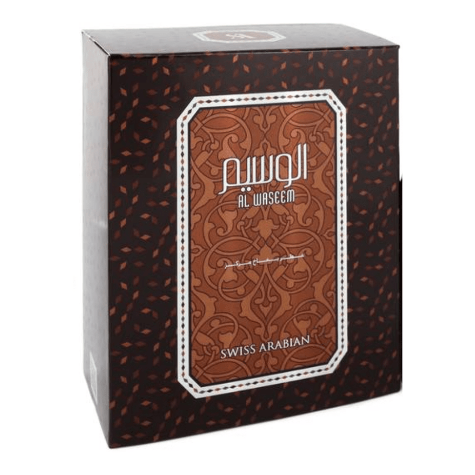 Swiss Arabian Al Waseem for Men EDP 100ml perfume bottle with sleek design and elegant packaging.