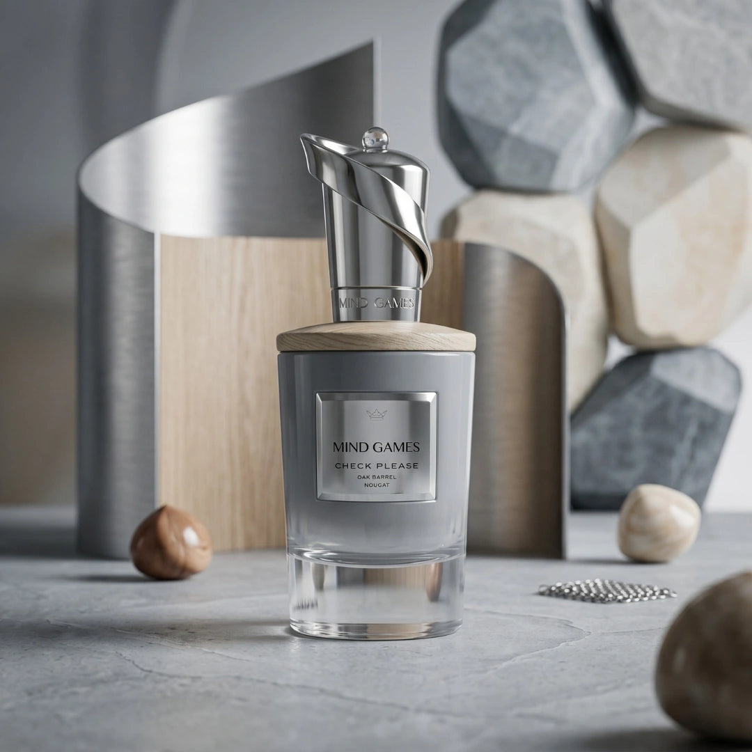 Mind Games Check Please Extrait de Parfum 100ml EDP bottle with sleek packaging and elegant design.