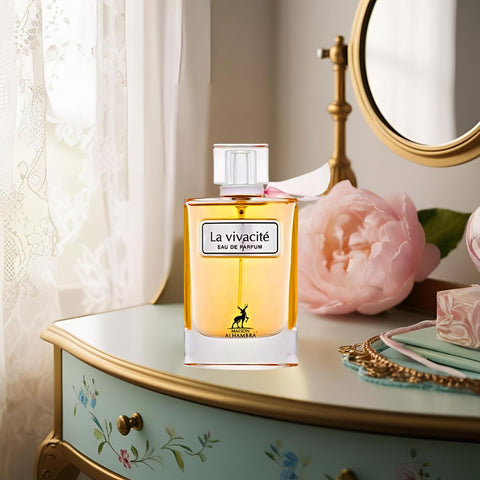 La Vivacité Eau De Parfum Spray 100ML (3.4 OZ) by Maison Alhambra | A Blend of Juicy Fruits, Elegant Florals, and Warm Vanilla. - Intense Oud