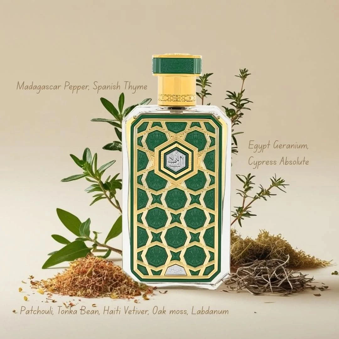 Arabian Prive Collection Eklil Eau de Parfum Spray by Rasasi, 70ml, featuring elegant bottle design and luxurious fragrance.