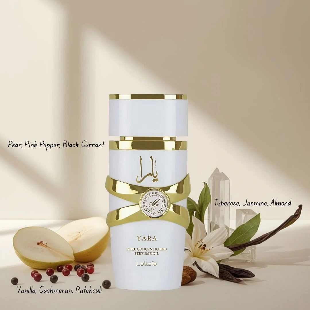 Yara, Yara Moi, Yara Candy & Yara Tous Concentrated Perfume Oils 20ml (0.68oz) by Lattafa | A Quartet of Playful Elegance & Tropical Charm (Bundle) - Intense Oud