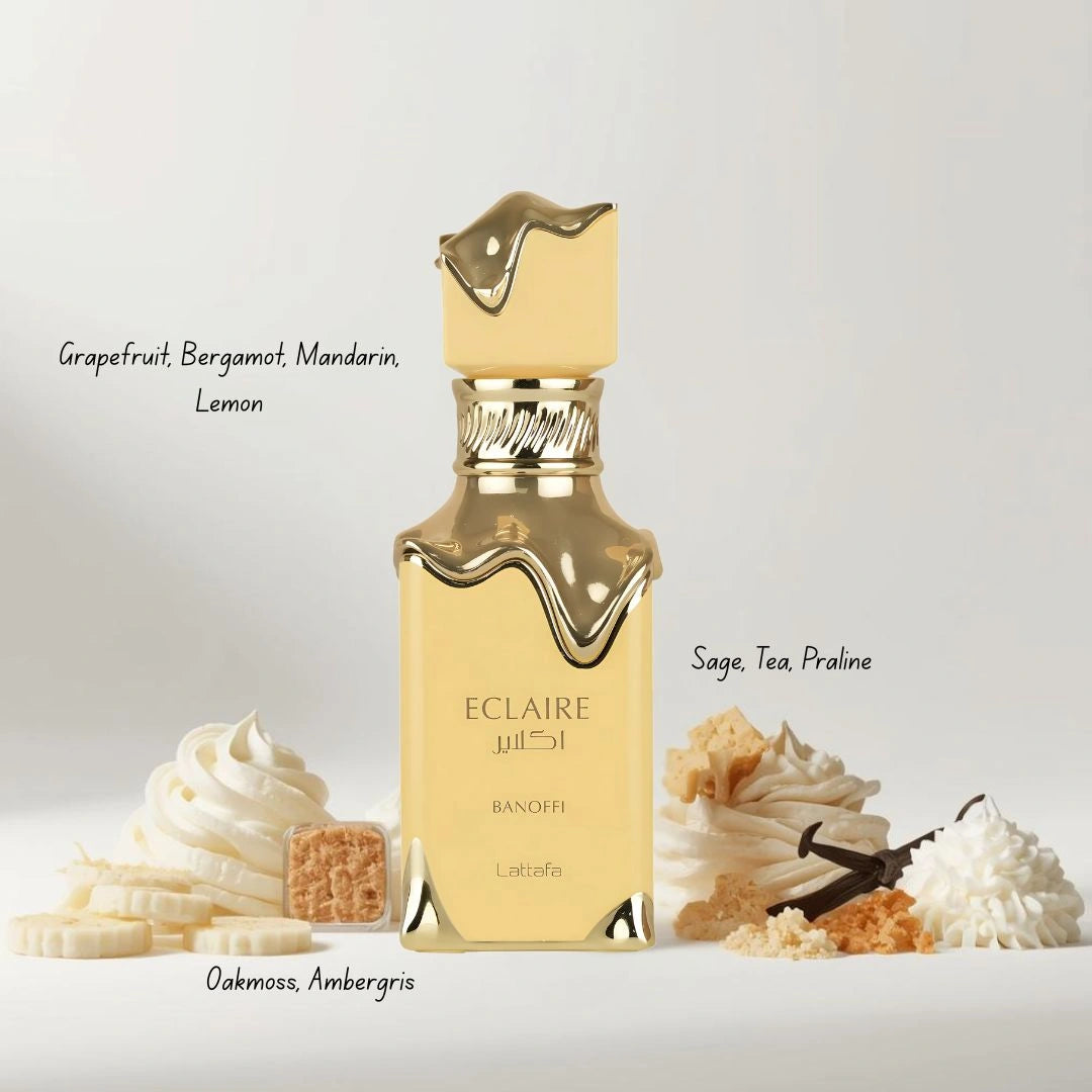 Eclaire & Eclaire Banoffi Eau de Parfum Sprays 100ml by Lattafa (Bundle) - Intense Oud