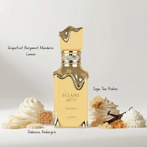 Eclaire & Eclaire Banoffi Eau de Parfum Sprays 100ml by Lattafa (Bundle) - Intense Oud