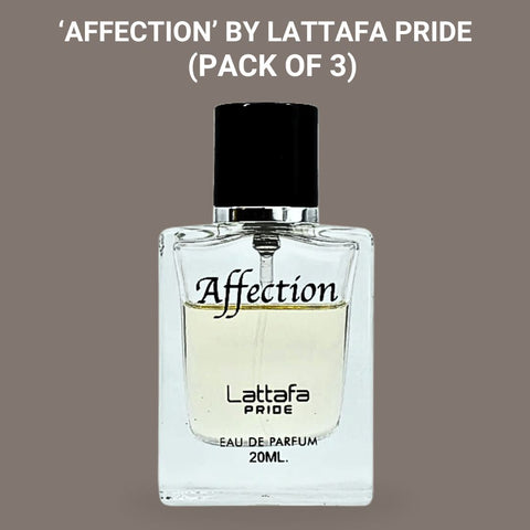 Affection EDP Spray 20ML (0.6 OZ) By Lattafa Pride | Travel Size, Fragrance Miniatures. (PACK OF 3) - Intense Oud