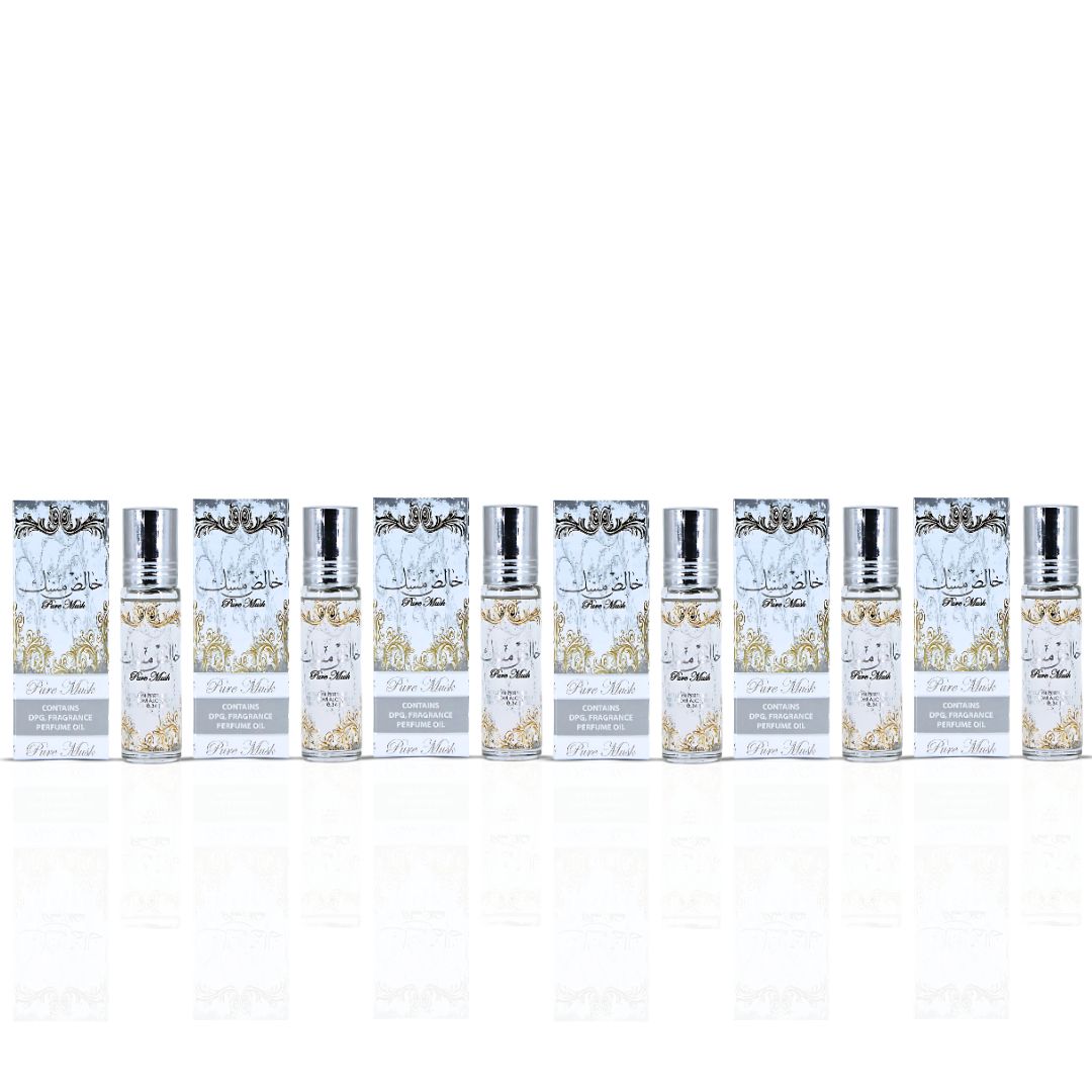 Pure Musk Roll On Perfume Oil CPO 10ML (0.34 OZ) By Ard Al Zaafaran | A Whisper Of Pure White Musk, Perfect For Subtle Elegance. (Pack Of 6) - Intense Oud