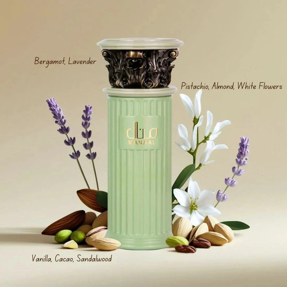 Bundle of three 100ml Intense Oud Eau de Parfum sprays including Luxure Woman by Rave, Manaal by Ard Al Zaafaran, and Ghalya by Hamidi.