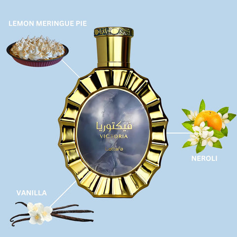 Victoria Eau de Parfum Spray 100ML (3.4 OZ) By Lattafa | A Playful Fusion Of Zesty Lemon, Soft Neroli & Vanilla For A Sweet Aroma. - Intense Oud