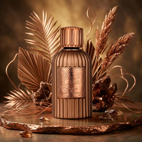 Qissa Delicious Eau de Parfum spray bottle by Paris Corner, elegant 100ml (3.4 oz) EDP with a stylish fragrance bottle design.