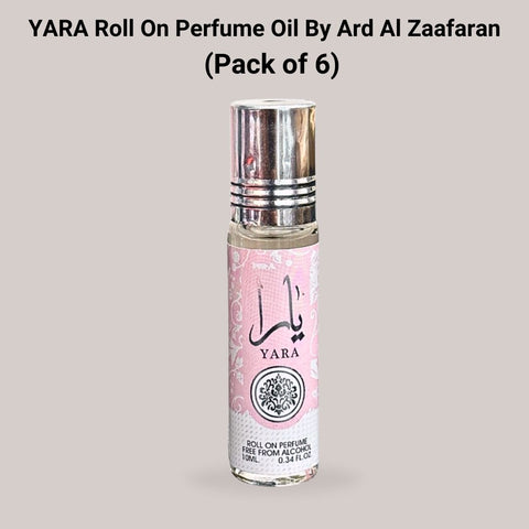 YARA Roll On Perfume Oil CPO  10ML (0.34 OZ) By Ard Al Zaafaran | Captivating Aroma for the Modern Women. (PACK OF 6) - Intense Oud