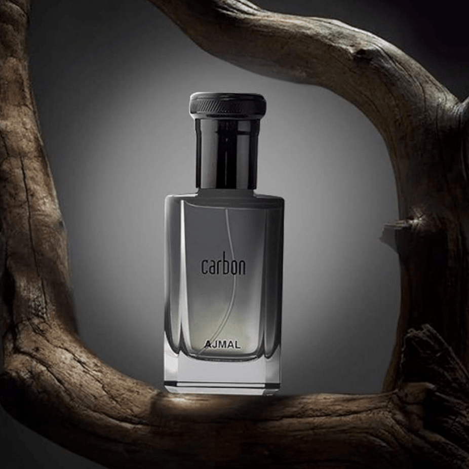 Ajmal Carbon for Men Eau De Parfum 100ml bottle with sleek black and silver design