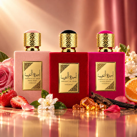 Ameerat Al Arab, Prive Rose & Sugar Crown Eau de Parfum Spray 100ml (3.4 oz) by Asdaaf (Bundle)