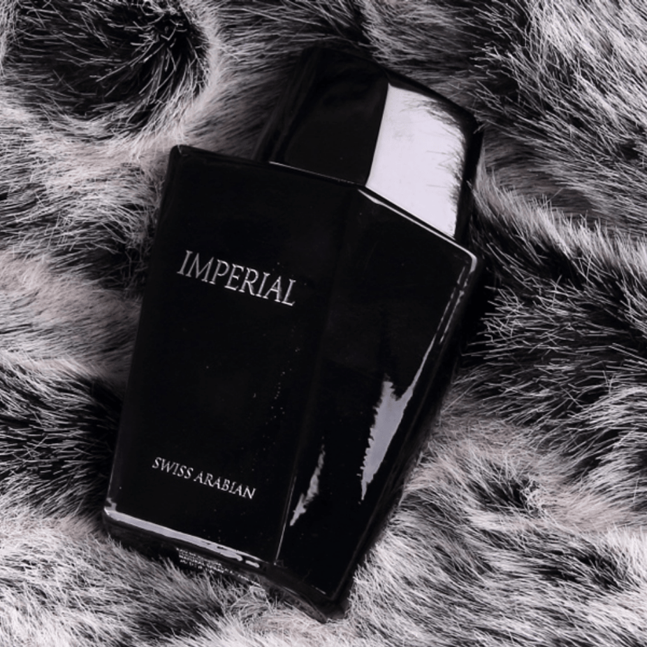 Swiss Arabian Imperial for Men Eau De Parfum 100ML bottle, elegant packaging for men's fragrance.