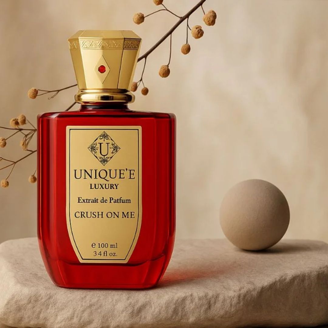 Crush On Me Extrait de Parfum by Unique'e Luxury 100ml EDP bottle with elegant packaging.
