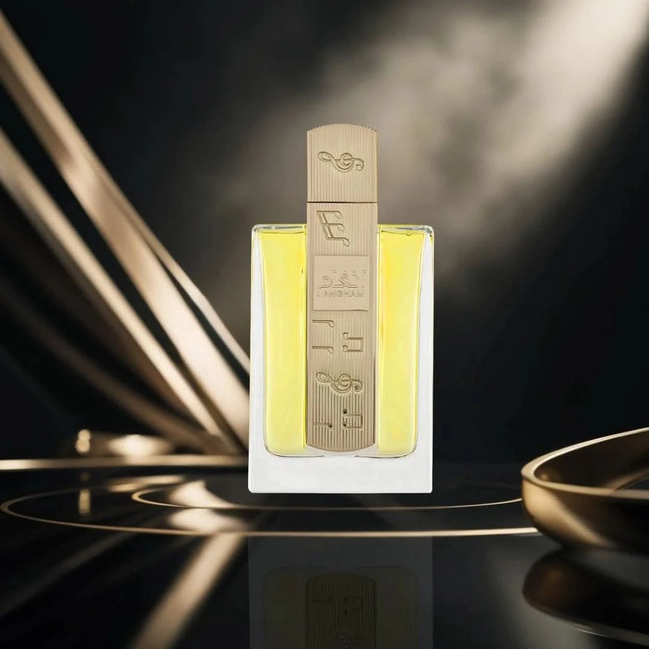Lattafa Eclaire & Angham Eau de Parfum sprays bundle, 100ml each, featuring elegant bottles and floral and oriental fragrance themes.