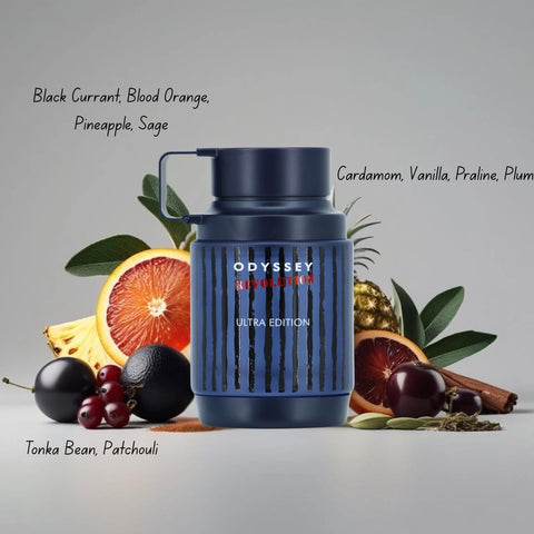 Odyssey Revolution Ultra Edition Eau de Parfum Spray 100ml (3.4 oz) by Armaf | Black Currant’s Edge, Praline’s Decadence, Patchouli’s Intrigue - Intense Oud