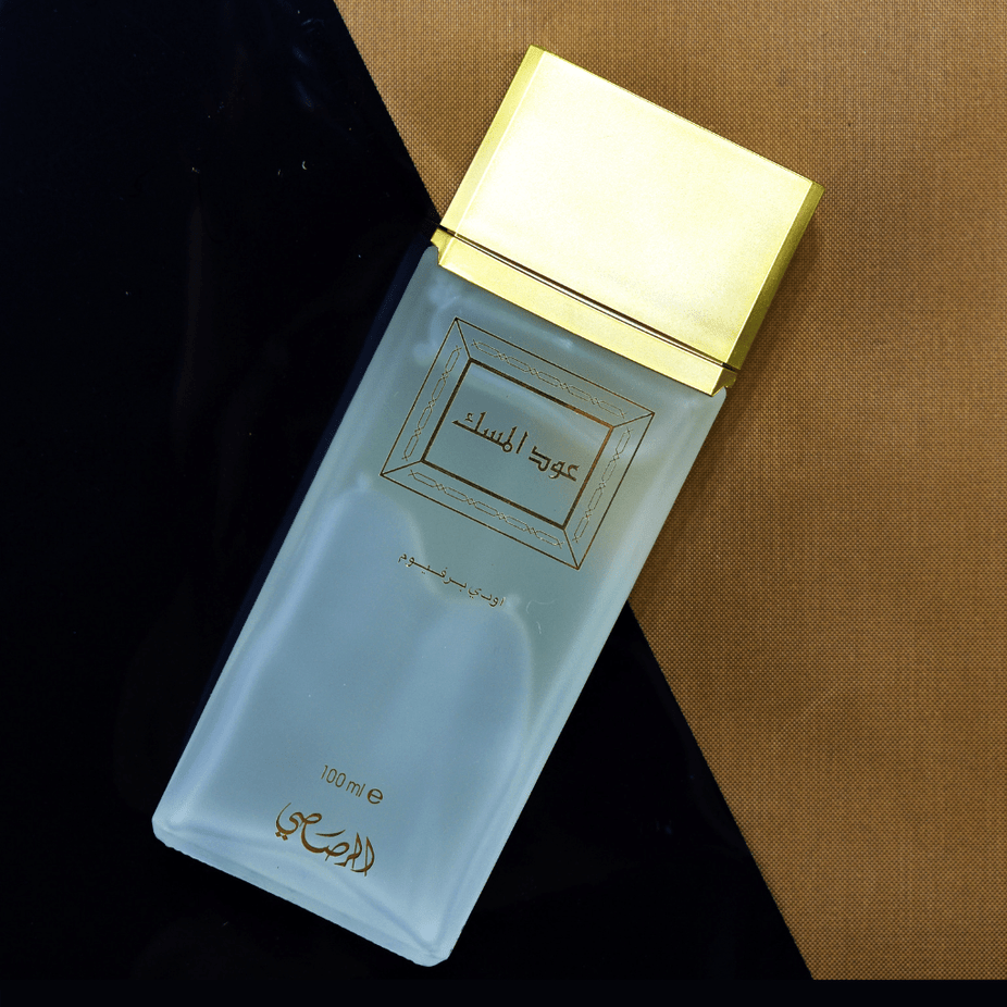 Rasasi Oudh Al Misk Eau De Parfum bottle, 100ml, with elegant design and fragrance notes visible in the image.