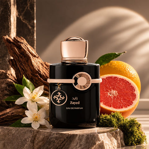Azha Zayed Eau de Parfum Spray 100ml bottle with elegant design and cap, showcasing the luxury fragrance.