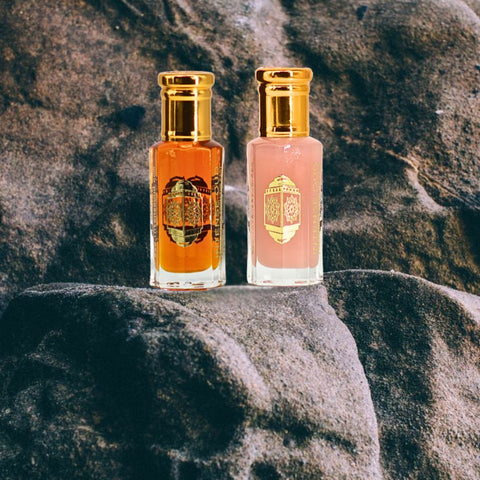 Mukhalat Malaki & Pink Musk - Perfume Oils 12ML (0.40 OZ) Unisex with Black Gift Box By Intense Oud. (BUNDLE) - Intense Oud