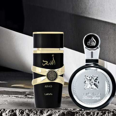 Asad & Fakhar For Men EDP Spray 100ML (3.4 OZ) By Lattafa | A Bold Duo Of Masculine Scents. (ALPHA BUNDLE) - Intense Oud