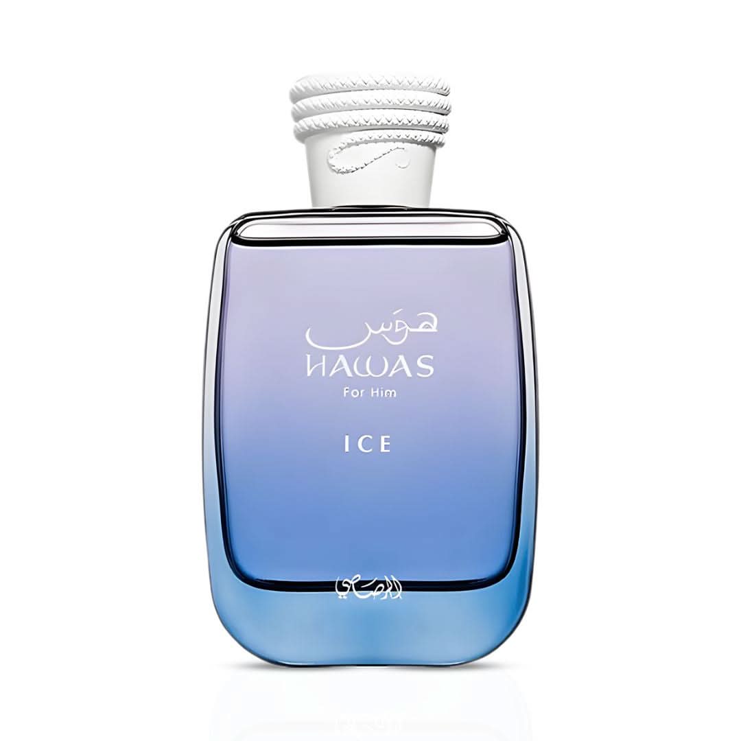 AUCTION Hawas Ice Eau de Parfum Spray 100ml (3.4 oz) by Rasasi (Velvet Pouch)