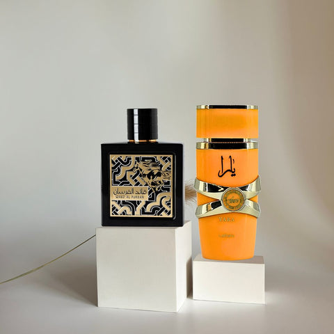 Qaed Al Fursan EDP Spray 90ML & Yara Tous EDP Spray 100ML By Lattafa | For Every Moment, The Ideal Fragrance Duo. (MAJESTIC BUNDLE) - Intense Oud
