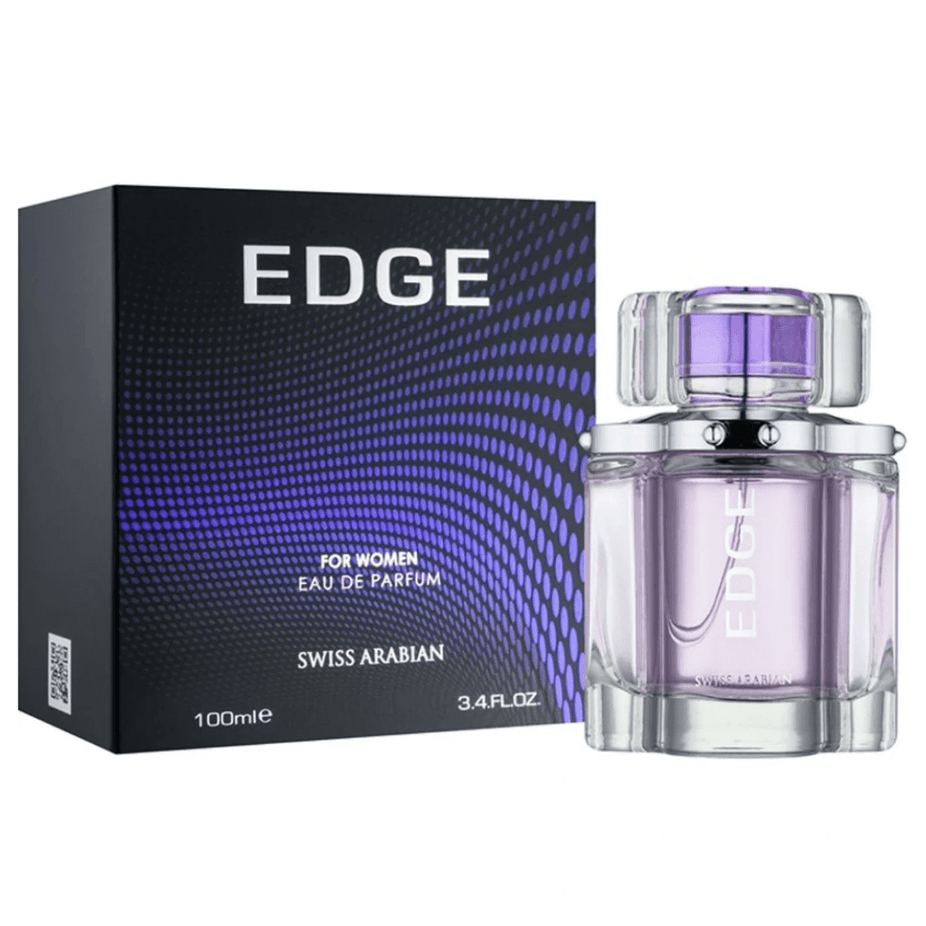 Swiss Arabian Edge Couple Set with two 100ml perfume bottles for men and women, featuring sleek packaging and elegant design.