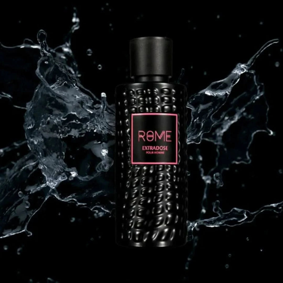 Rome Extradose Pour Homme Eau De Parfum spray by Mast Perfume, featuring a sleek 100ml bottle with a modern design.