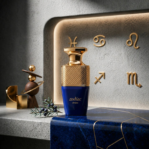 Zodiac Stratos Eau de Parfum spray by Paris Corner, 100ml, featuring a sleek bottle with modern design elements.