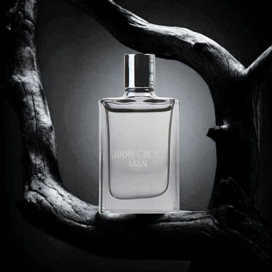 Jimmy Choo Man Cologne EDT miniature bottle, 4.5ml, featuring sleek design and luxurious scent, ideal for on-the-go fragrance.