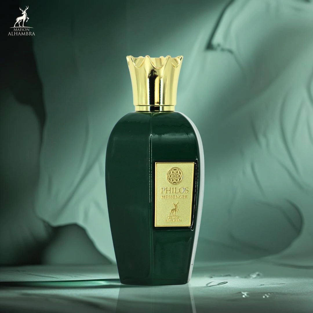 Philos Messenger Eau de Parfum Spray 100ml (3.4 oz) by Maison Alhambra | Citrus Sparks, Floral Grace, Amber Embrace - Intense Oud