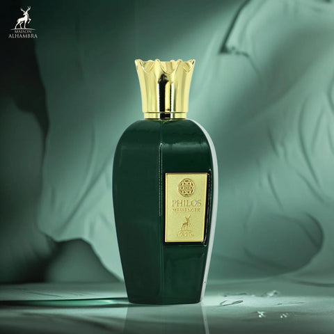 Philos Messenger Eau de Parfum Spray 100ml (3.4 oz) by Maison Alhambra | Citrus Sparks, Floral Grace, Amber Embrace - Intense Oud