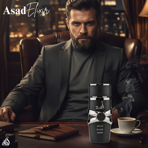 Asad Elixir Eau De Parfum Spray 100ml (3.4 oz) by Lattafa - Intense Oud