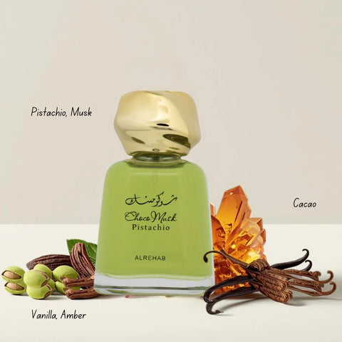 Choco Musk, Choco Musk Pistachio & Choco Musk Marshmallow Eau de Parfum Sprays 100ml (3.4 oz) & 50ml (1.7 oz) by Al Rehab (Bundle)