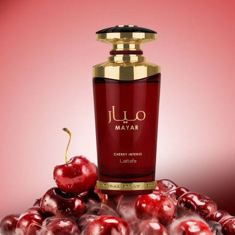 Lattafa Mayar Cherry Intense Eau de Parfum Spray 100ML (3.4 OZ) By Lattafa. (VELVET POUCH) - Intense Oud