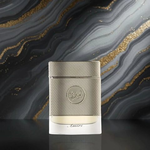 Arabian Oud Amiri Eau de Parfum spray 75ml bottle, elegant design, showcasing the luxurious fragrance and brand label.