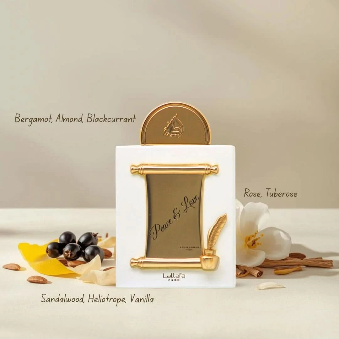 Tharwah Gold, Peace and Love & Affection Gift sets by Lattafa (Bundle)