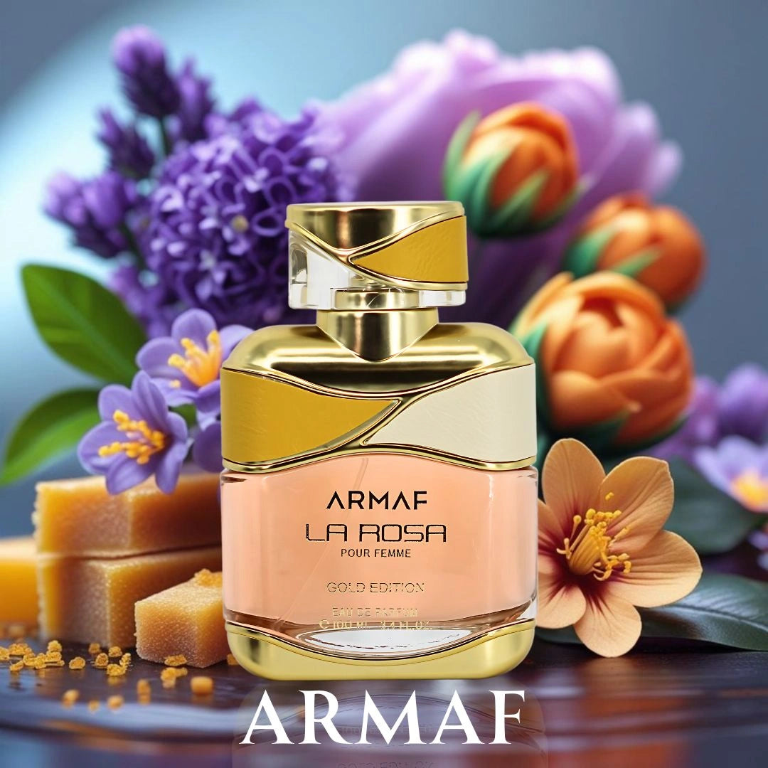 La Rosa Pour Femme Gold Edition Eau de Parfum Spray 100ml (3.4 oz) by Armaf | Everyday Elegance, Effortlessly Refined - Intense Oud