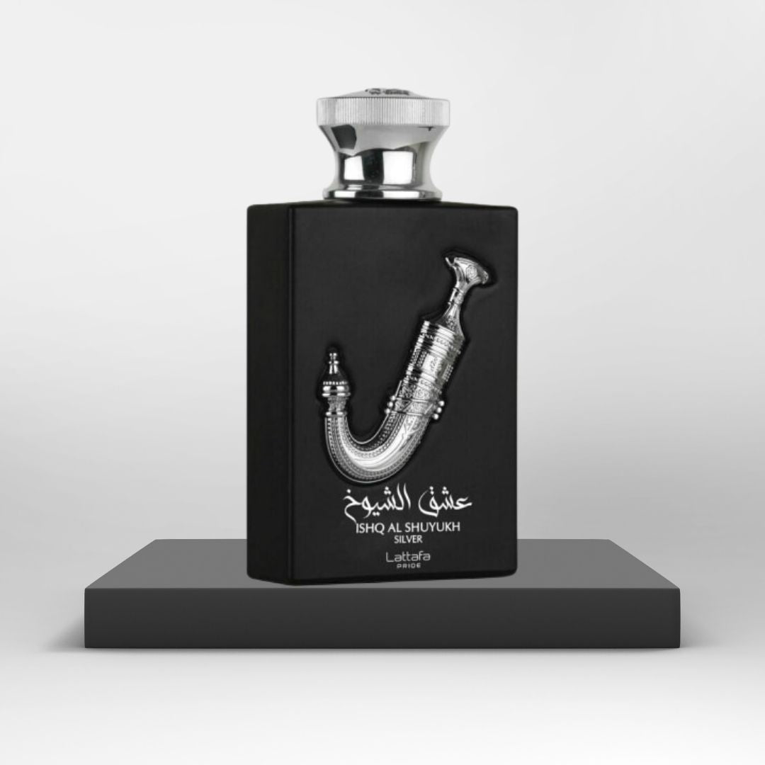 Ishq Al Shuyukh Silver EDP - 100mL (3.4 oz) by Lattafa Pride - Intense Oud