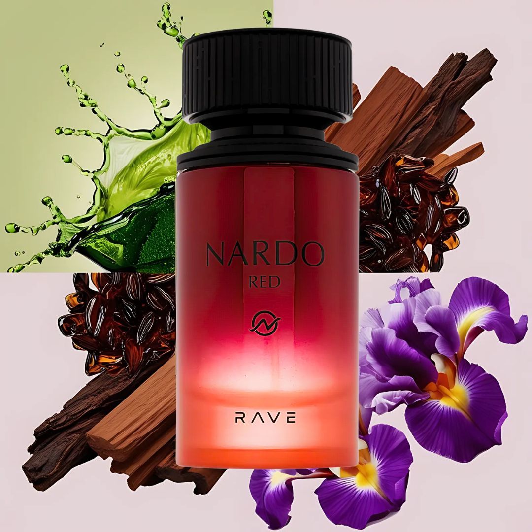 Nardo Red Eau De Parfum Spray 100 ML (3.4 OZ) by RAVE | A Versatile Blend of Aromatic Freshness, Floral Elegance & Woody Warmth.